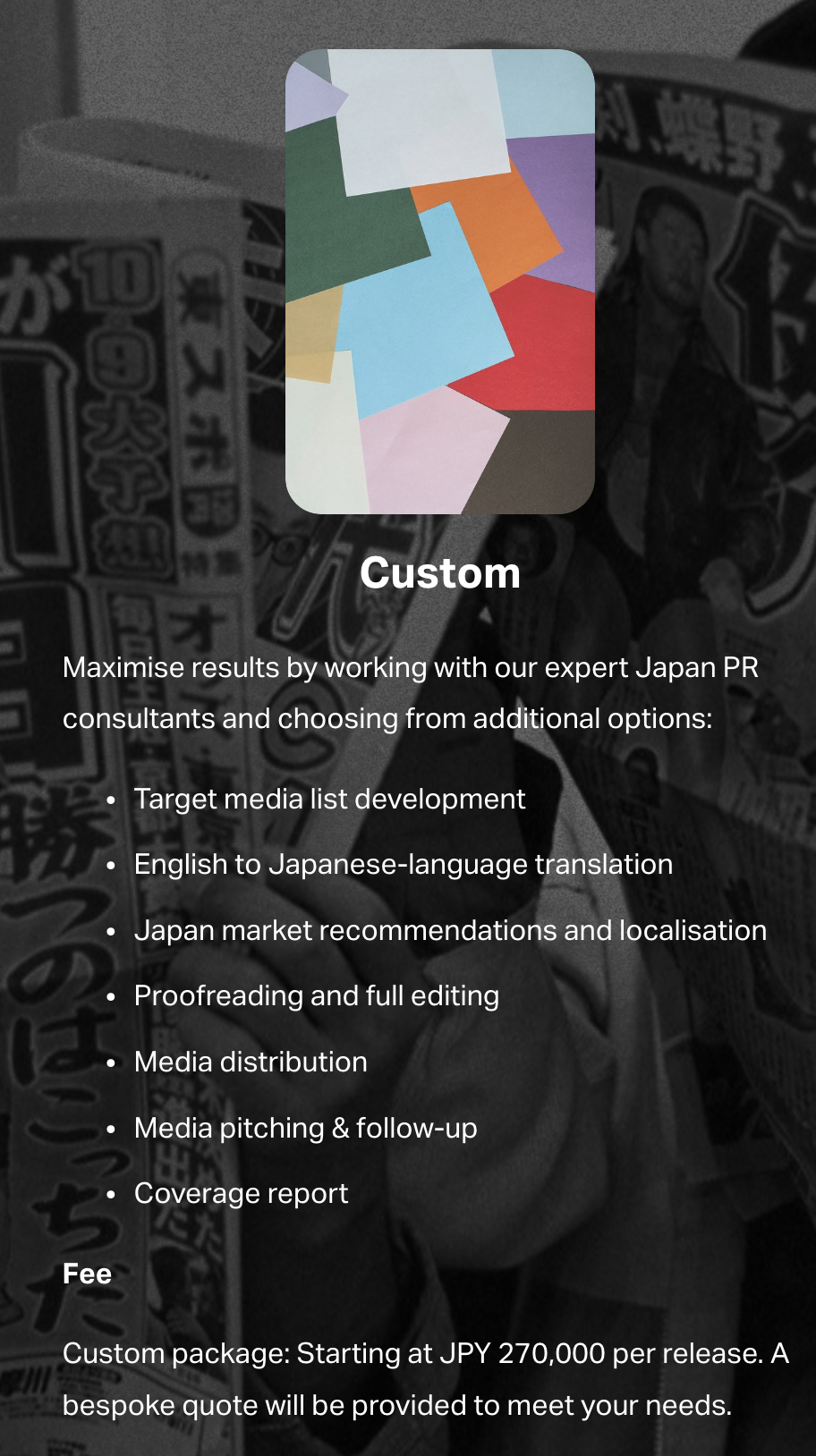 Custom plan