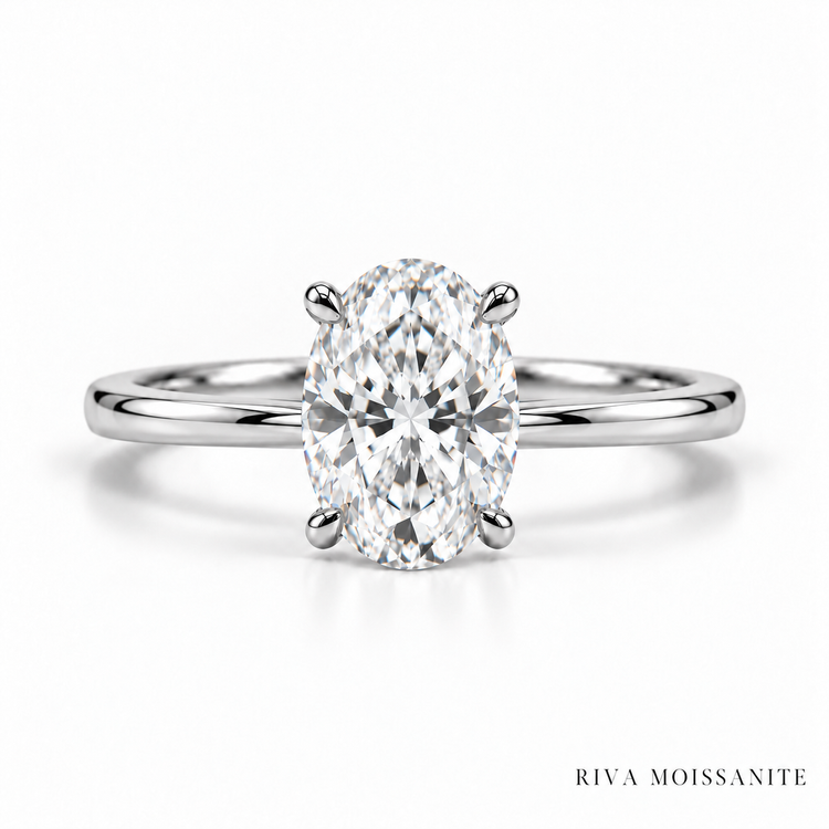 RIVASOM oval solitaire ring