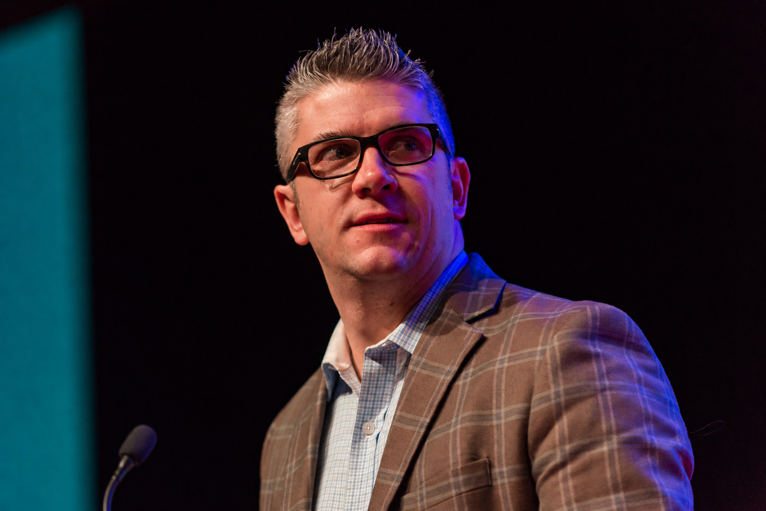 Josh Bolgren speaking at an industry event