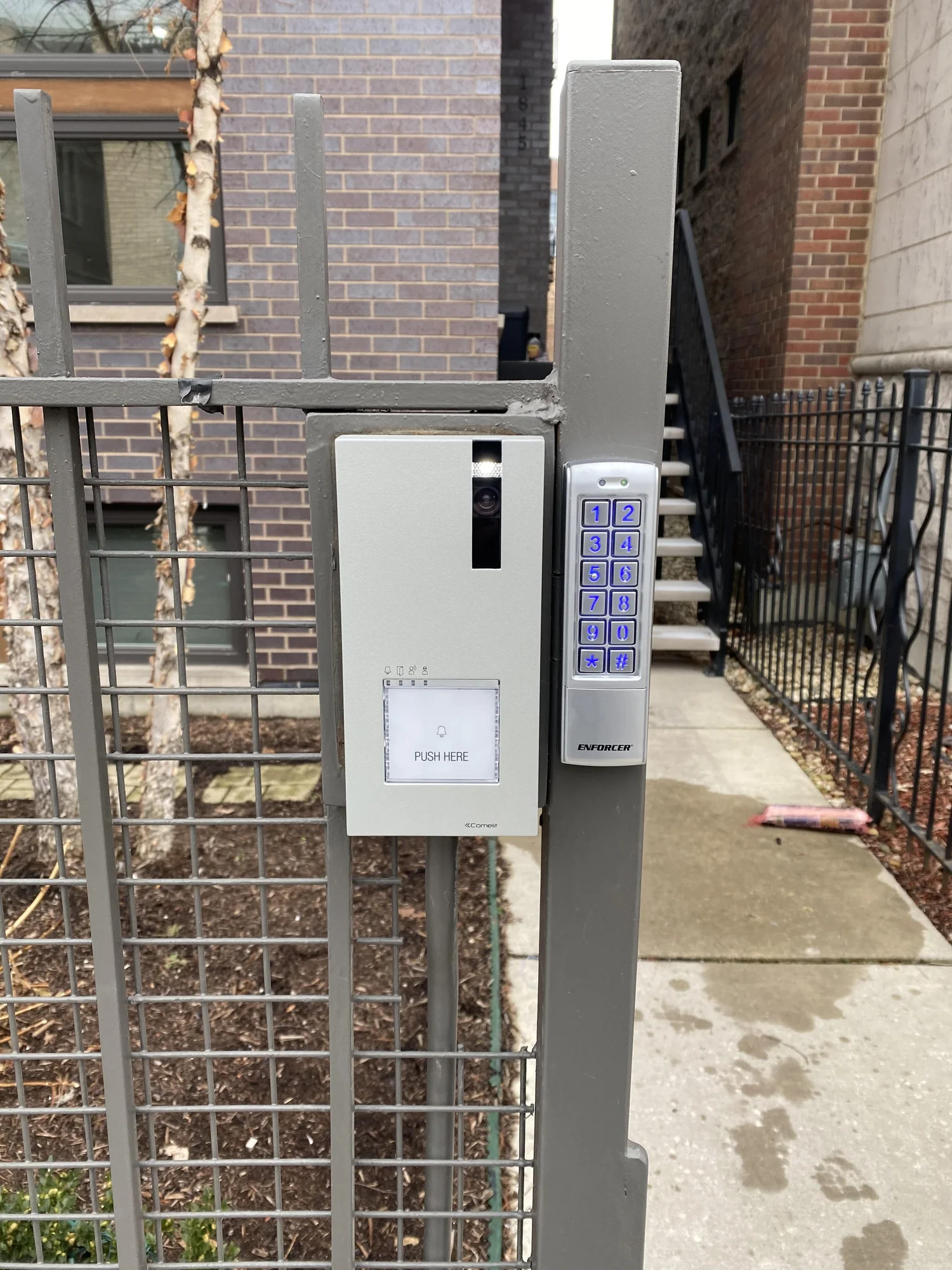 Comelit video intercom entry panel at a Chicago building