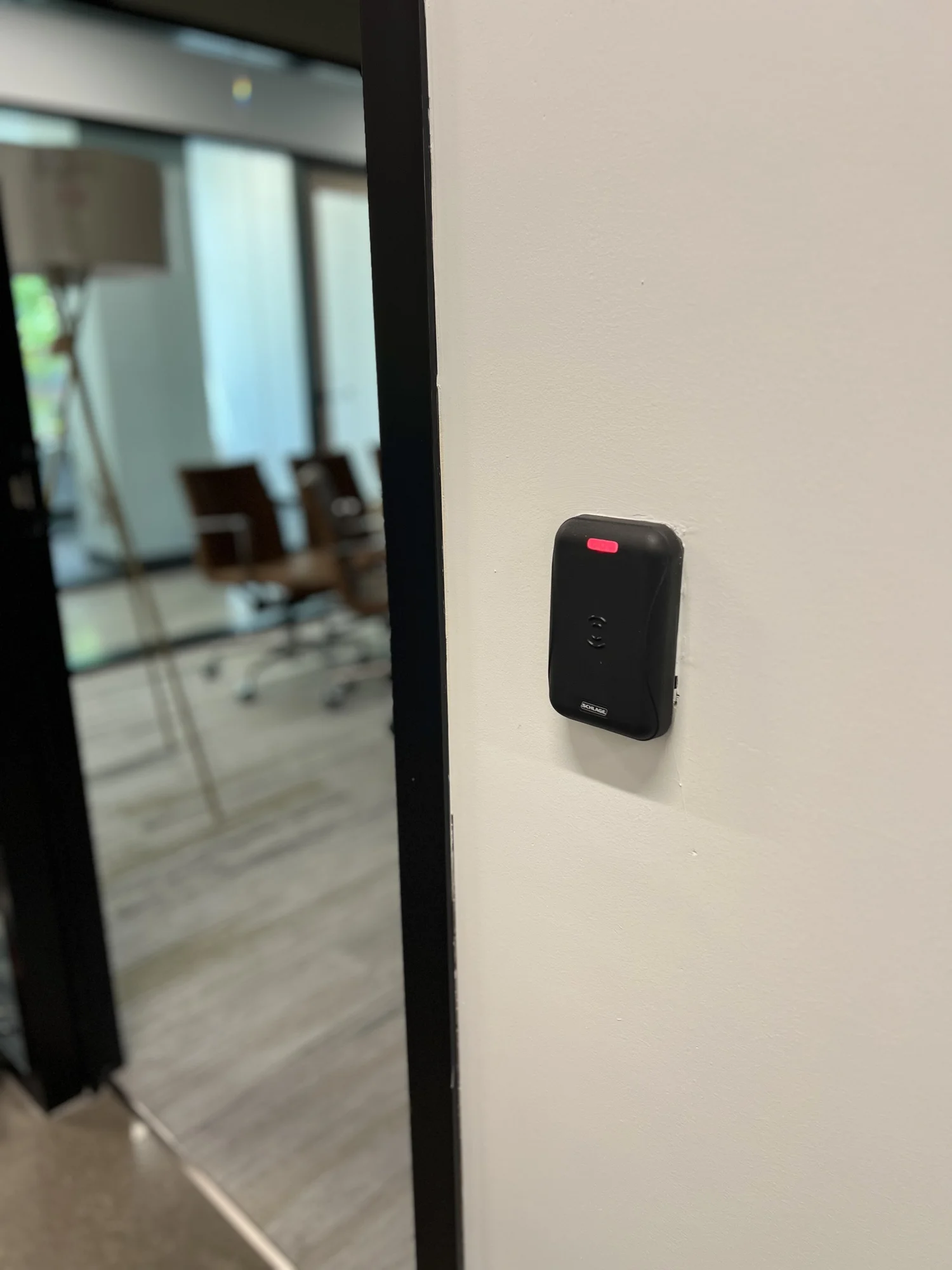Brivo cloud access control reader at a Chicago Loop office