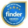 Finder Awards 2020/2021 Best Rated Brand, Split System Air Conditioners badge