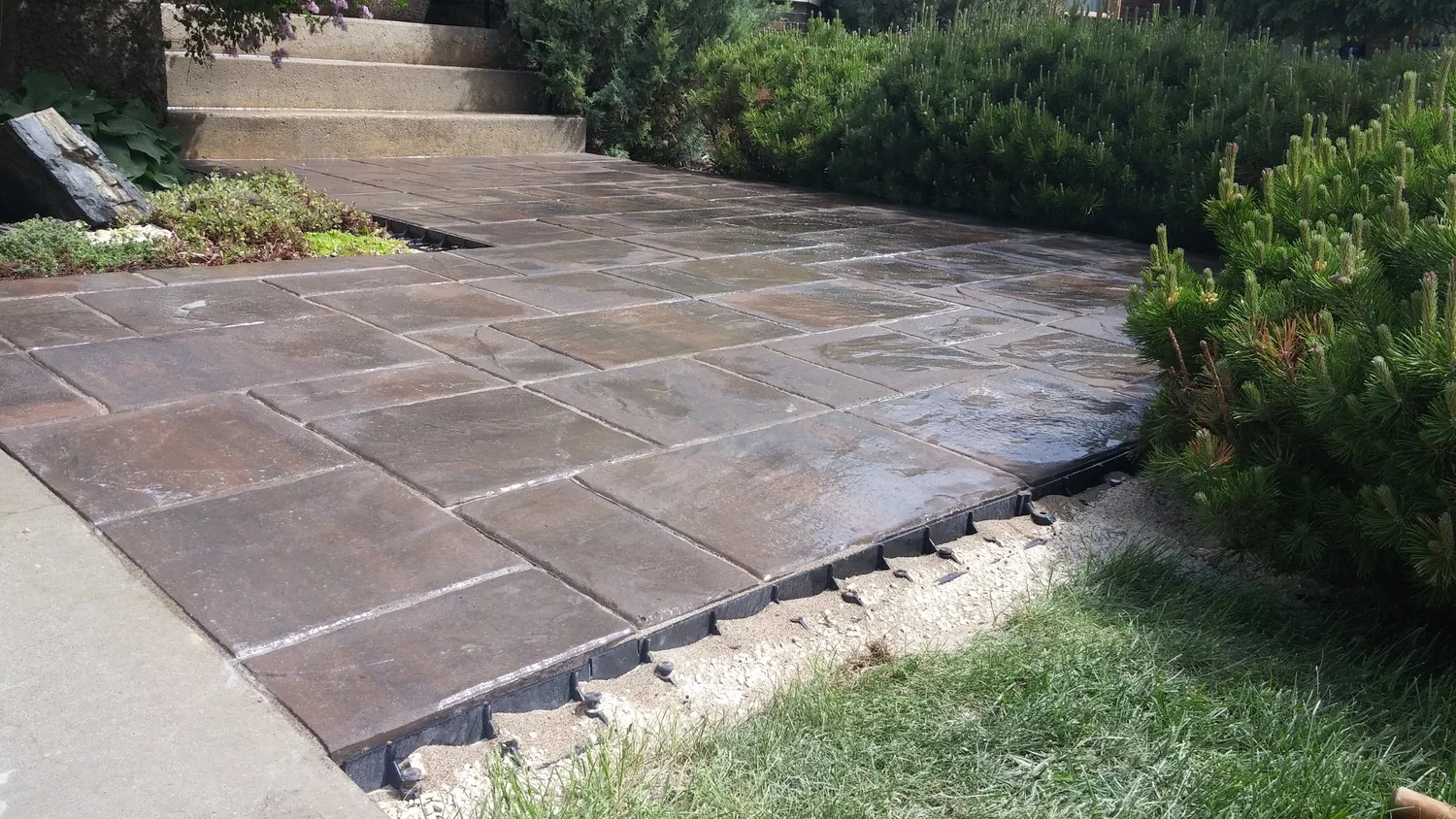 Modern paving stone front walkway renovation Fort Richmond Winnipeg
