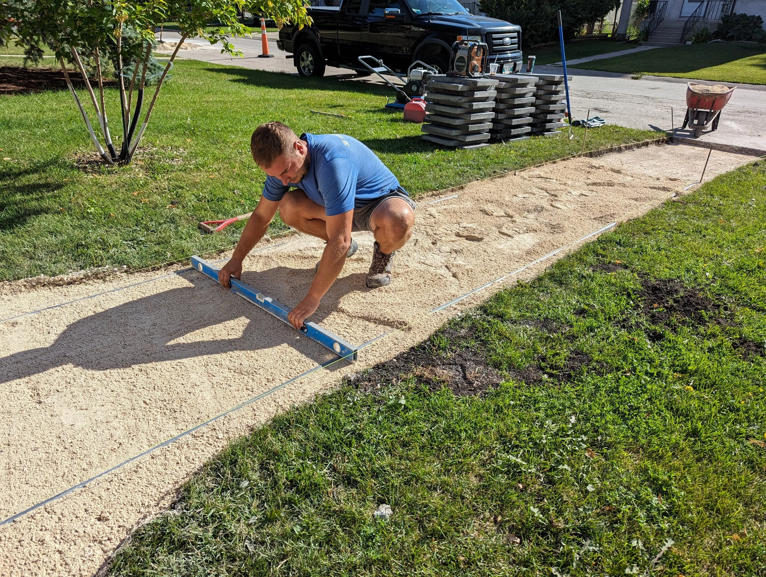 Precision Screeding the 6mm Limestone Bedding Layer