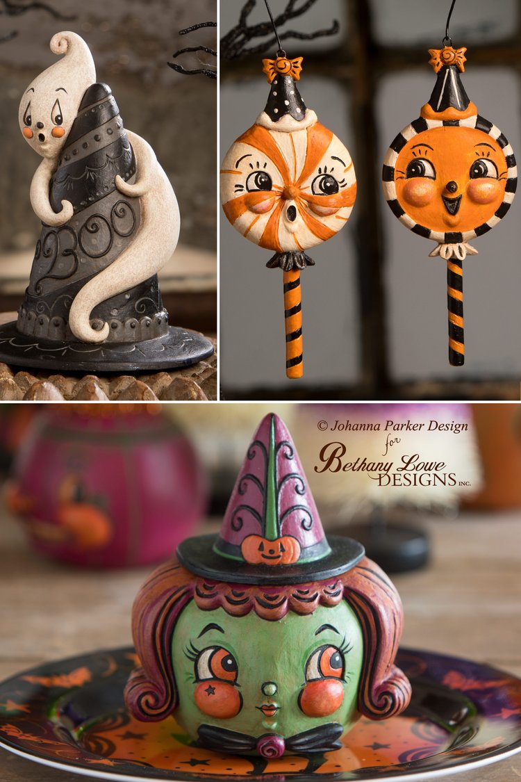 Order Johanna's vintage style Halloween collectibles from Bethany Lowe now as quantities are limited & items are selling by the day!