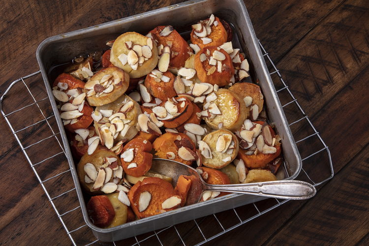 Maple Apple Almond Sweet Potatoes 