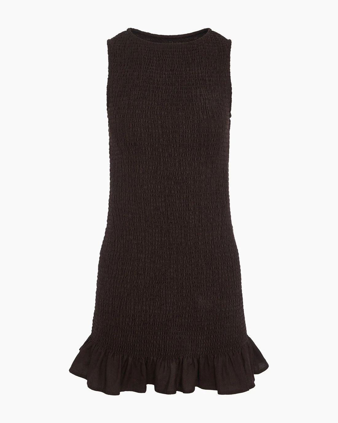 Air Linen Smocked Boatneck Dress flat