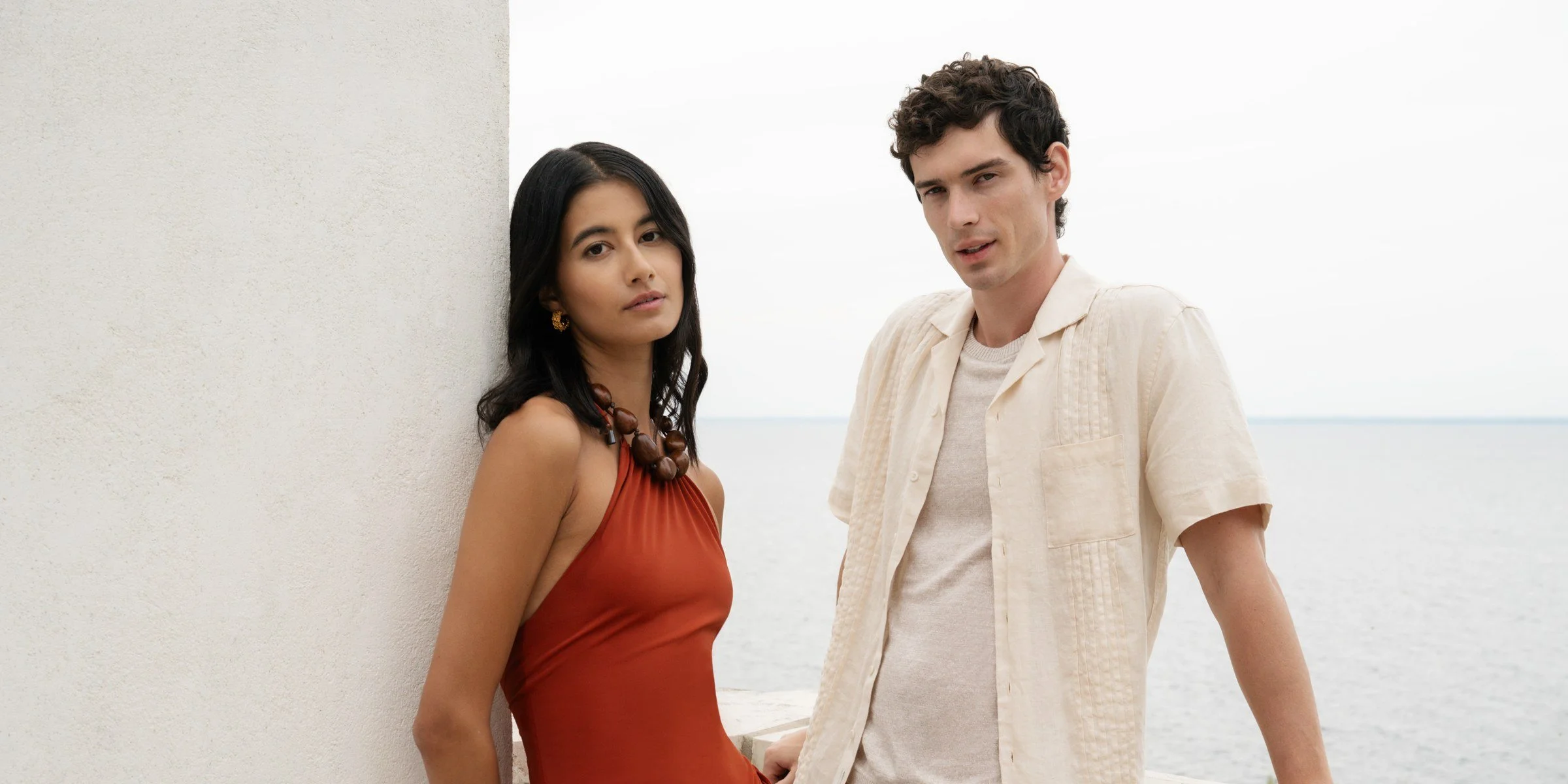 Onia Resort 2026 campaign on a Long Island terrace