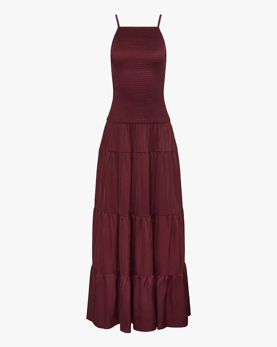 Tiered halter maxi flat
