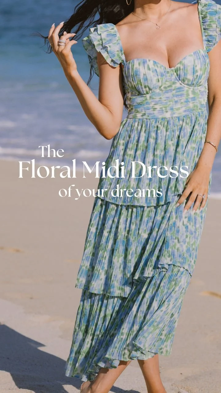 Floral midi dress story ad
