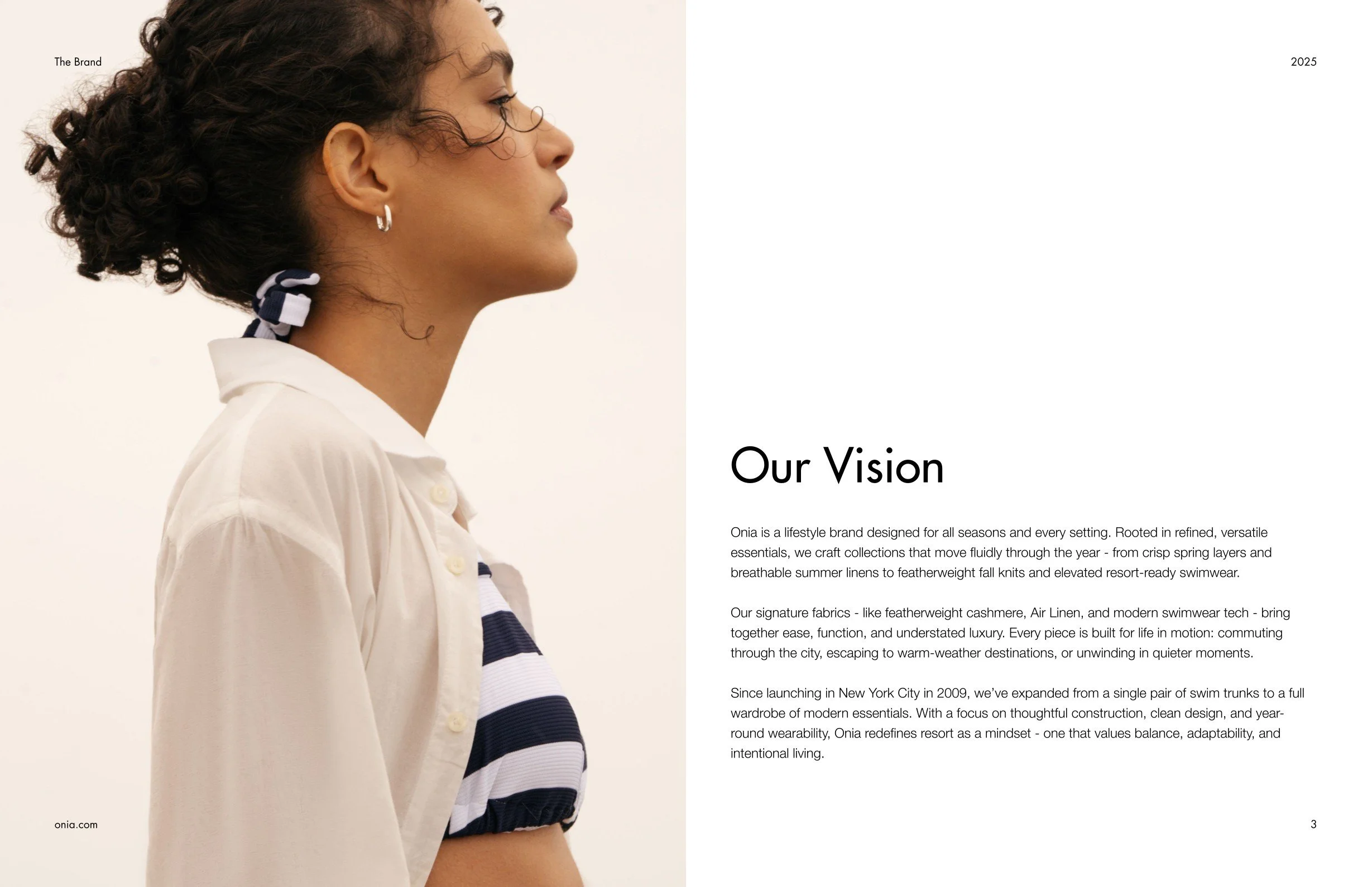 The 2025 brand deck page set in Futura