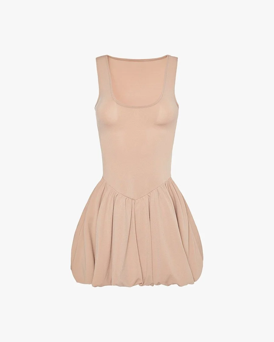 Bubble mini dress flat