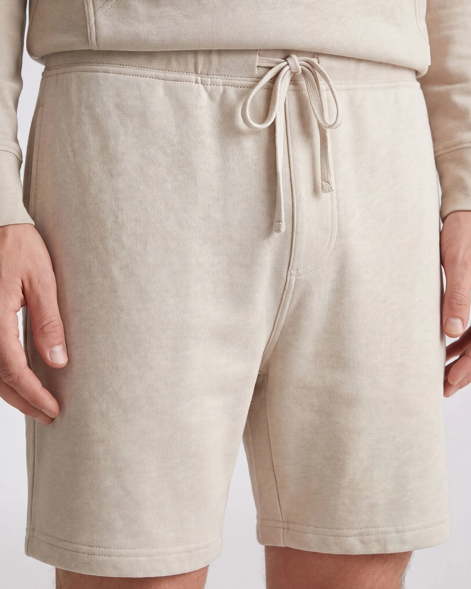 AI ecomm image, men's sweat short, waist detail