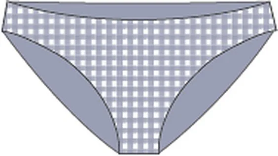 Lily bikini bottom CAD, lavender gingham