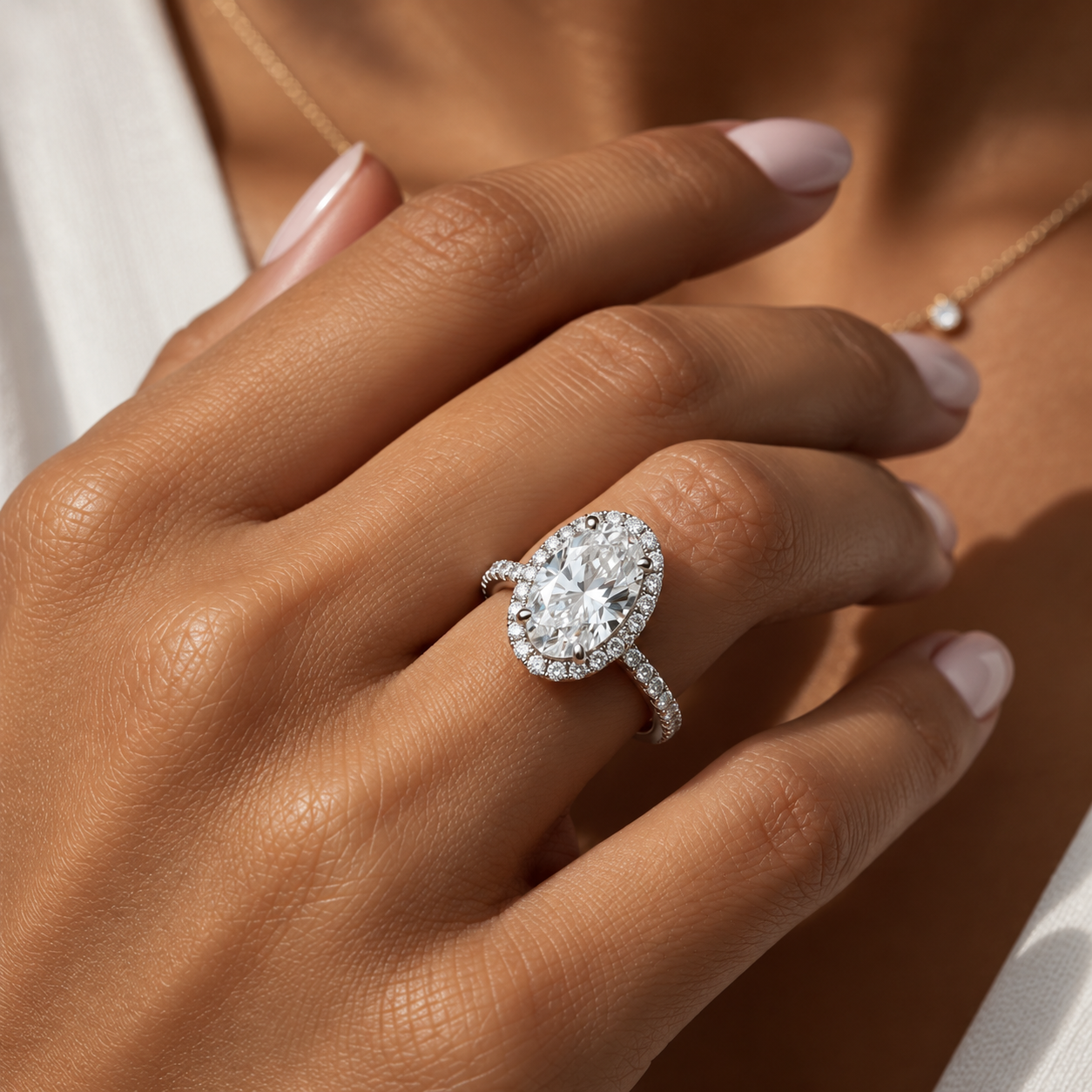 Bague halo diamant sur mesure Genève