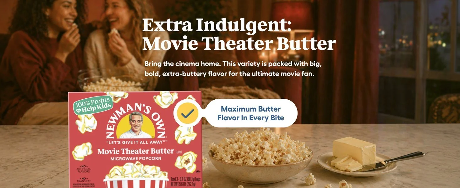 Newman's Own Movie Theater Butter microwave popcorn A+ module