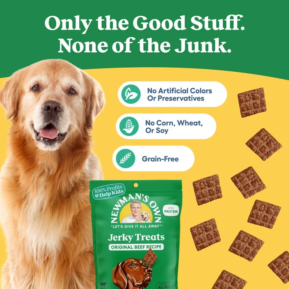 Newman's Own jerky dog treats benefits listing image