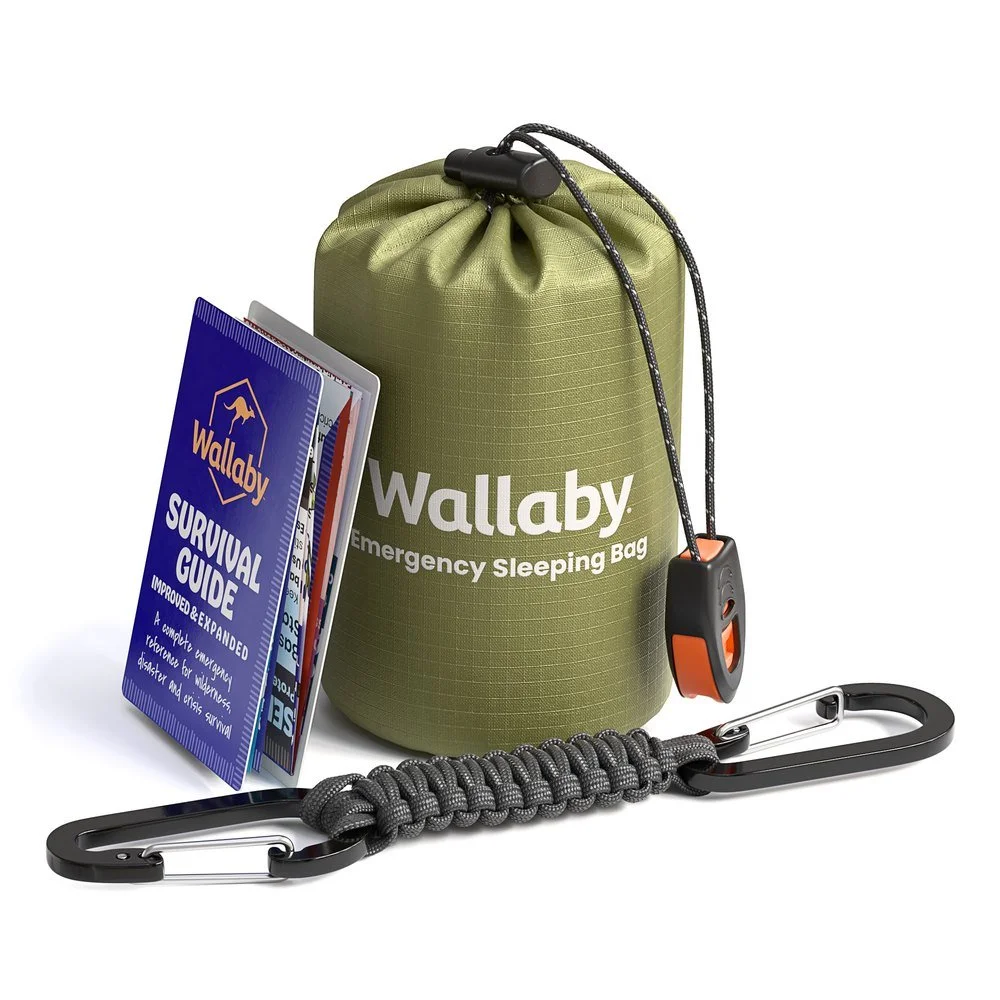 3D render of a Wallaby emergency sleeping bag kit