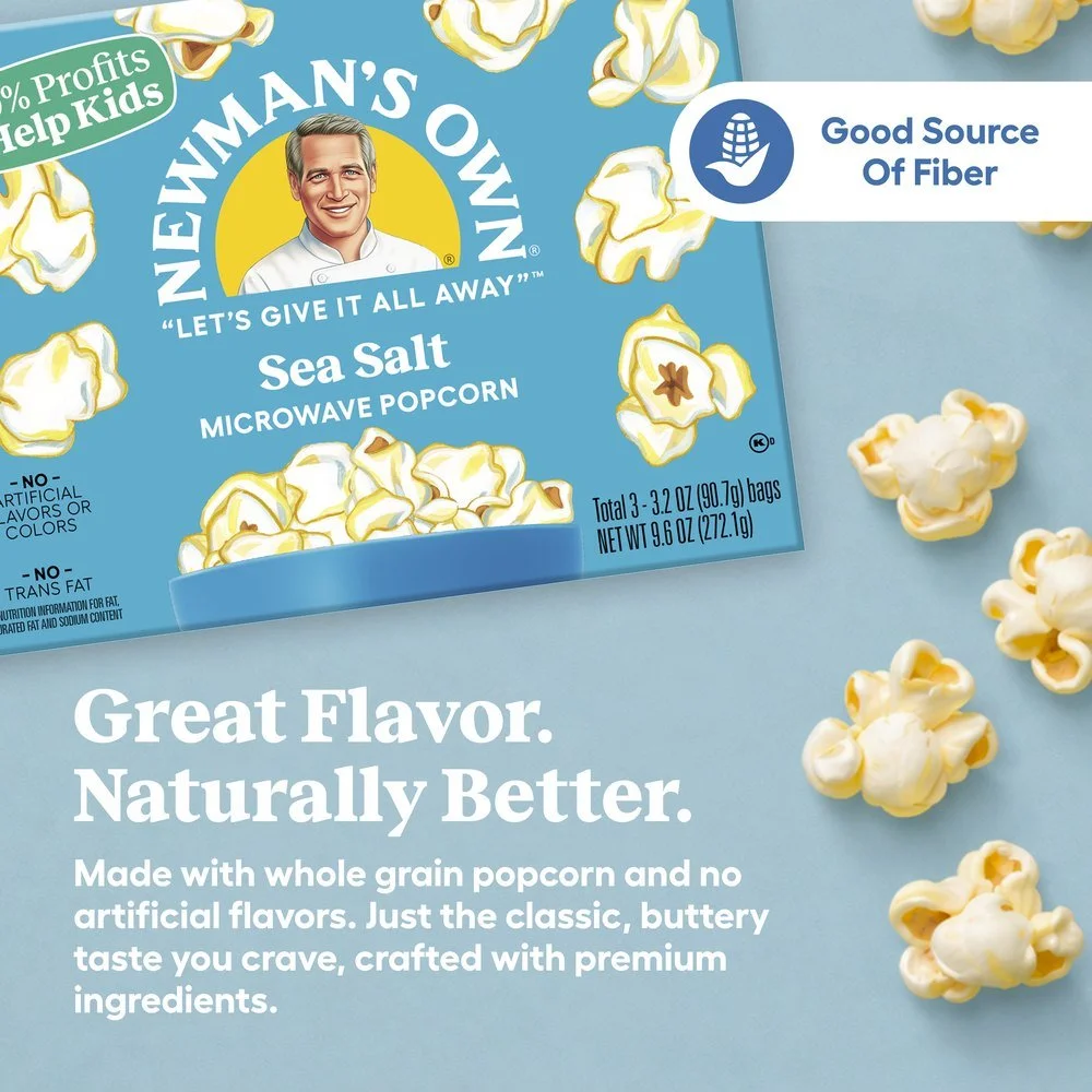 Newman's Own sea salt microwave popcorn listing image