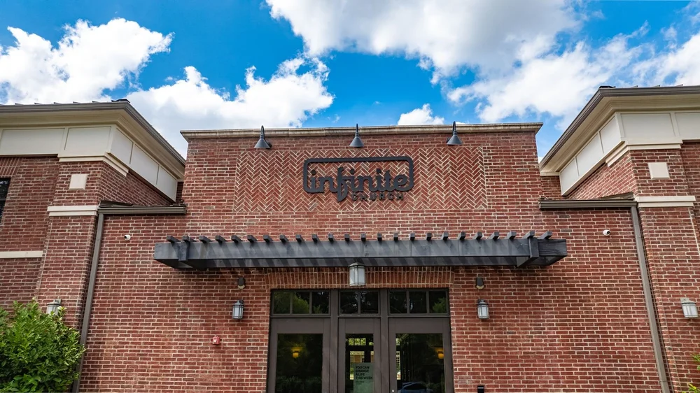 The front entrance of Infinite Church on East Main Street in New Albany