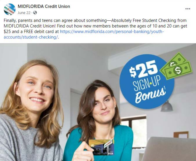 MIDFLORIDA Facebook post - parent audience