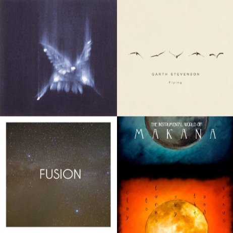 Four album covers to represent the first four songs on this playlist.