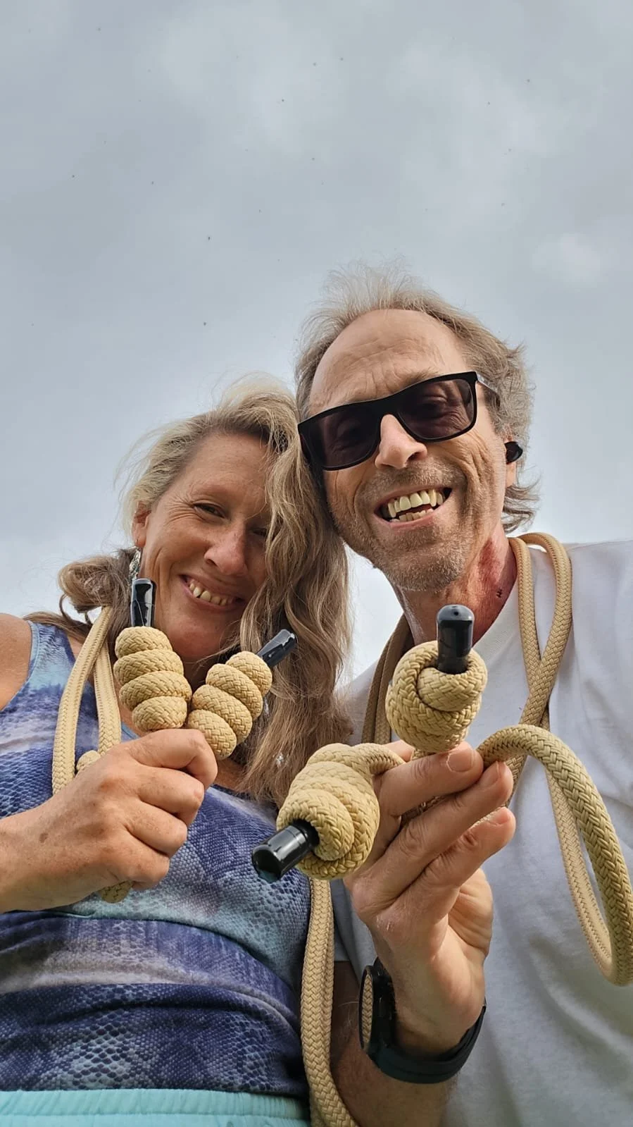 Diana Sampson and Ulric Whyte holding Rope Flow ropes