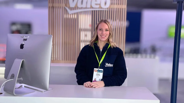Trade show hostess supporting a booth at CES