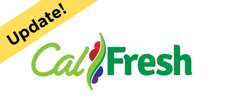 CalFresh Logo with the word "update" featured in the top left corner, prefacing the updated information about the GiveCards.