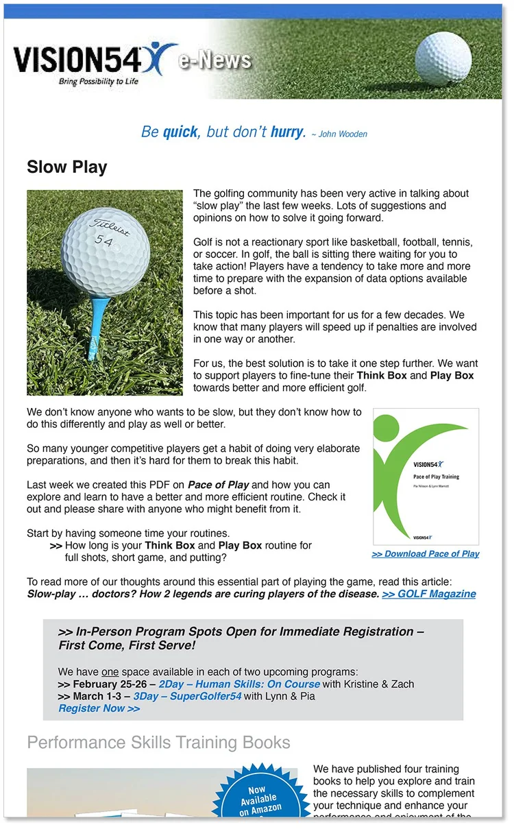 VISION54 eNews v2.25 – Slow Play