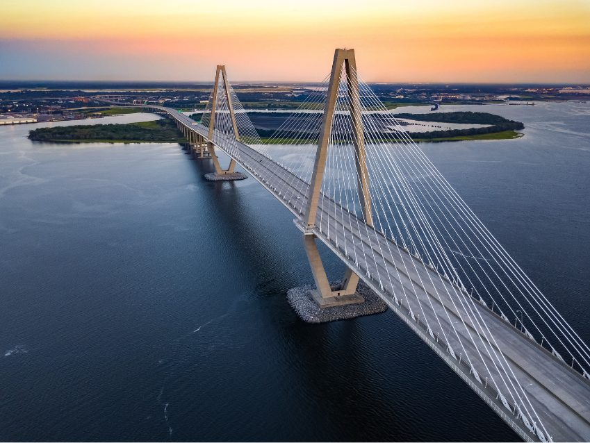 The Arthur Ravenel Jr. Bridge in Charleston, South Carolina, where VIP Adjusting's Public Adjusters handle property damage claims