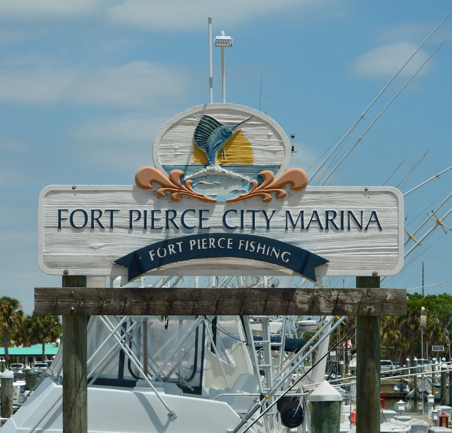 Fort Pierce City Marina sign on Florida's Treasure Coast