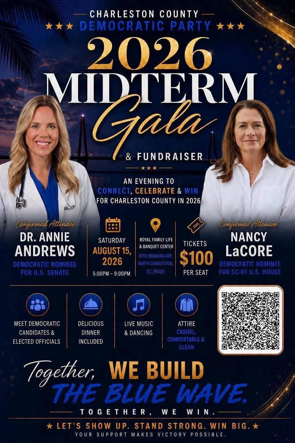 2026 Midterm Gala flyer featuring Dr. Annie Andrews and Nancy LaCore