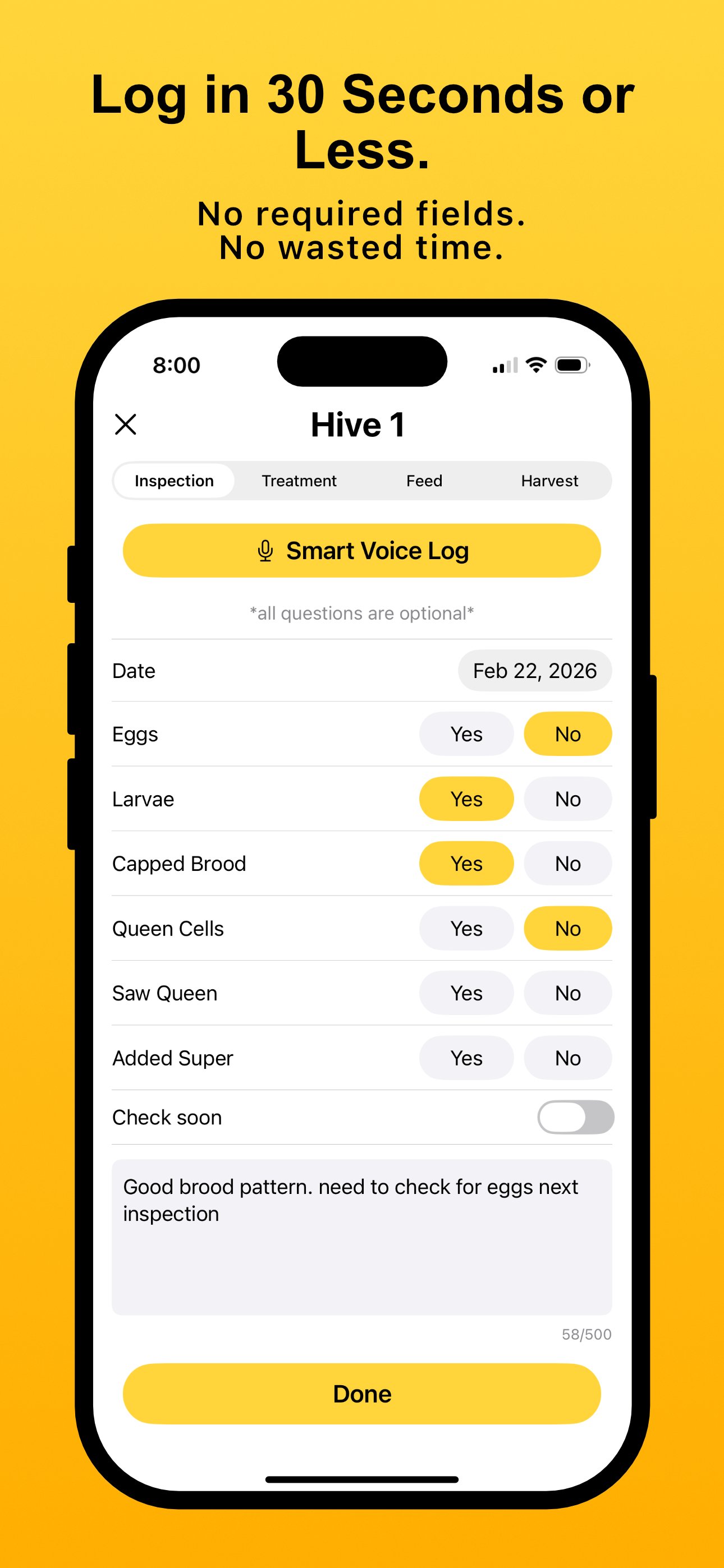 HiveLogger app screenshot