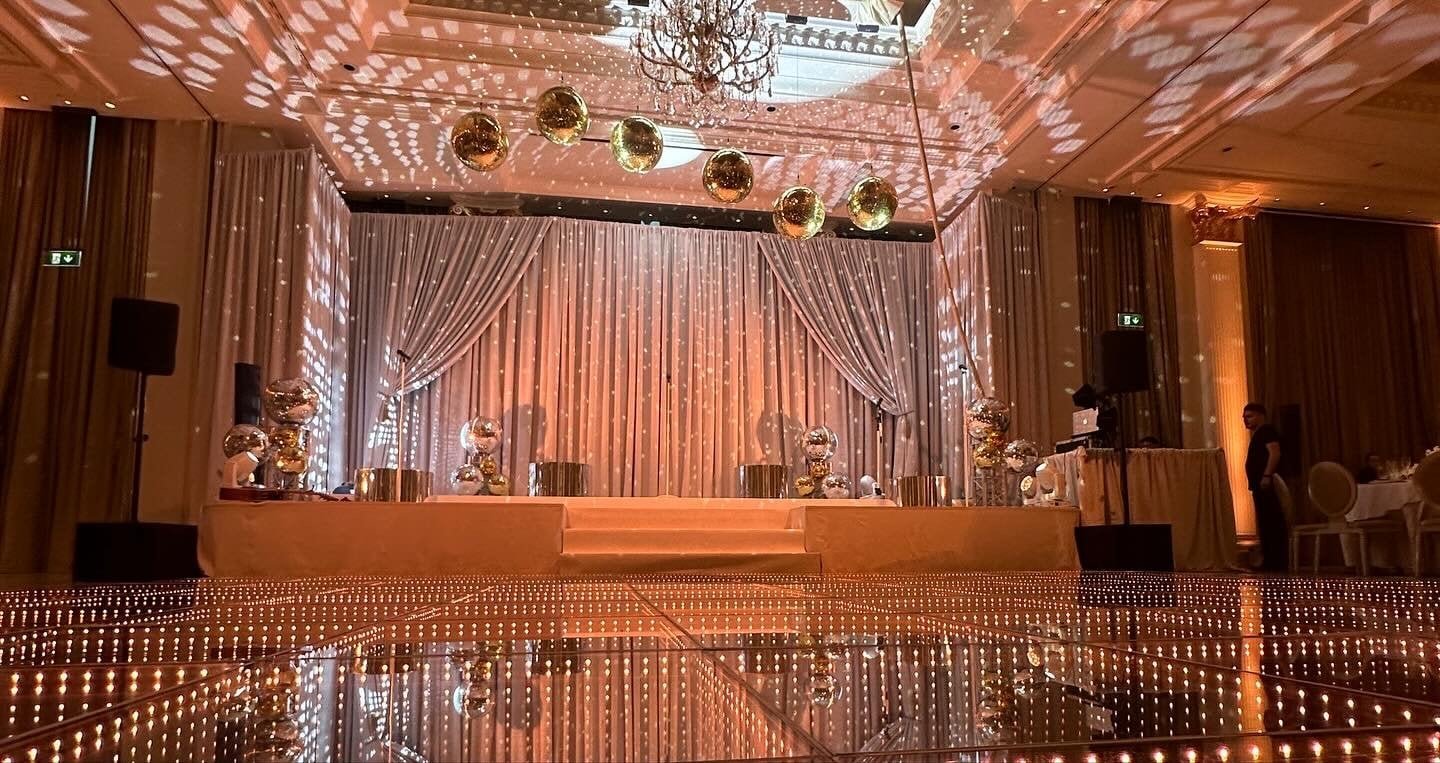 Adare Manor 3D Infinity Dancefloor wedding installation in Ireland by AO Events — luxury setup, camera-ready finish and premium event production