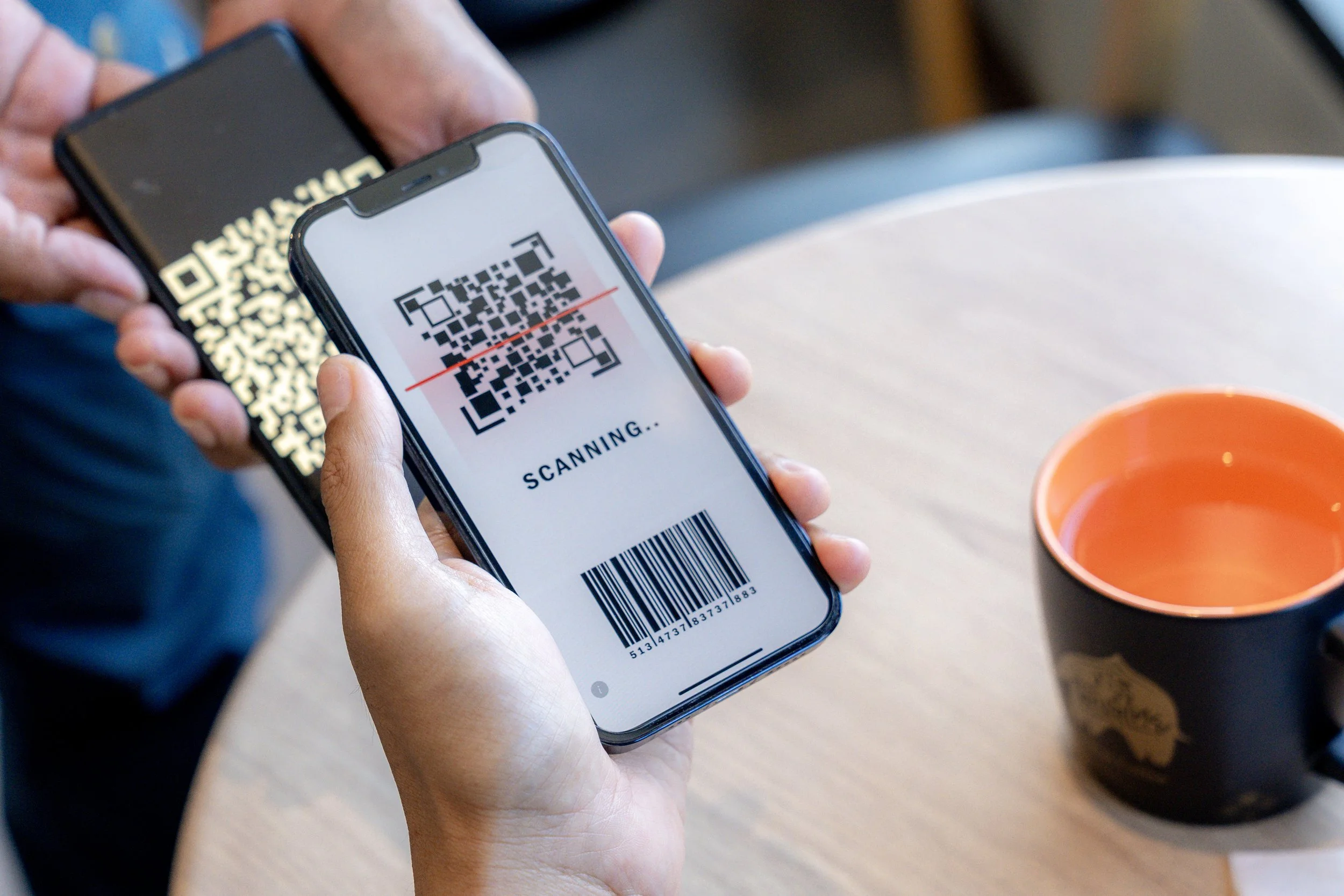 Modern invitation collage with NFC card, QR and mailer