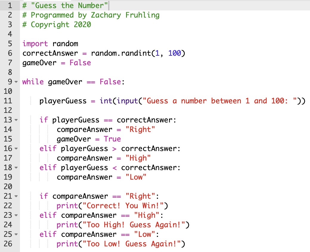 Python game codes