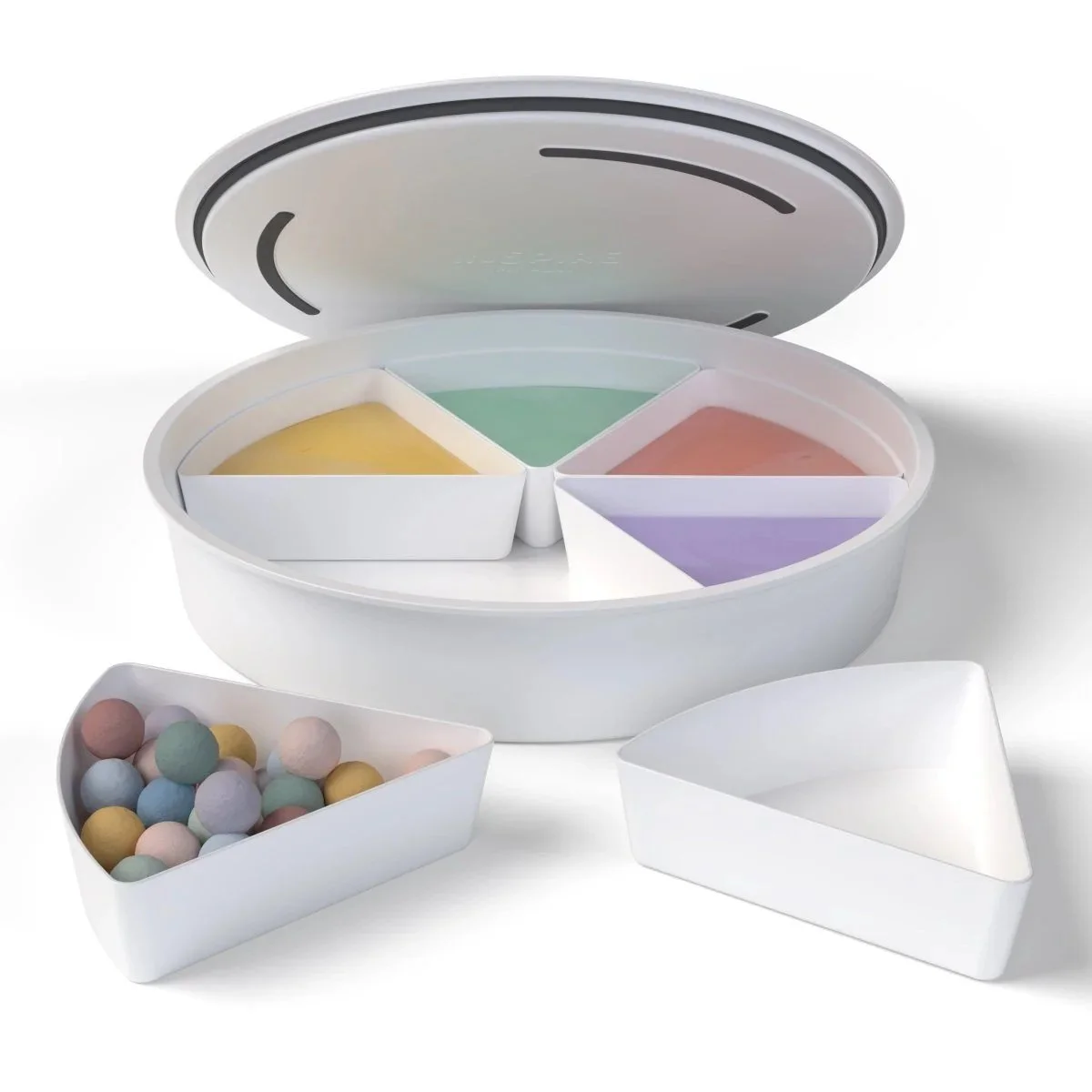 Inspire My Play PlayTRAY white sensory play tray with six removable compartments