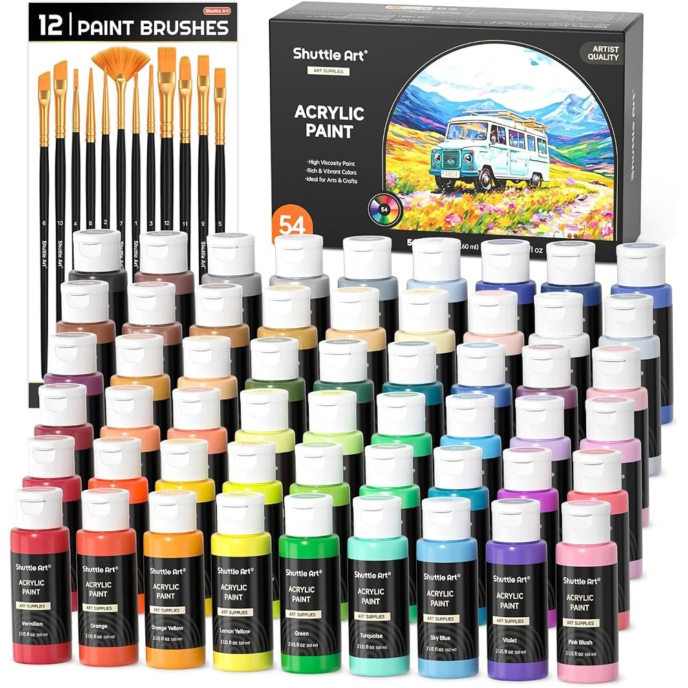 Shuttle Art pastel acrylic paint set, 40 pack