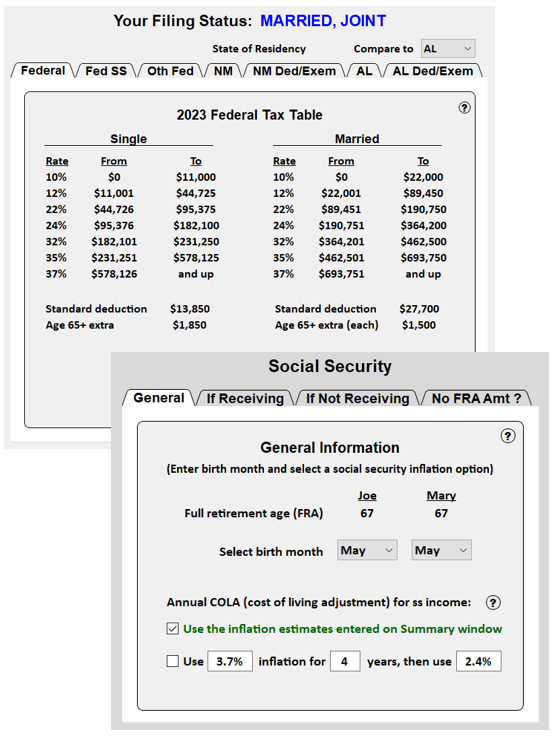 automatic calculations of retirement planner