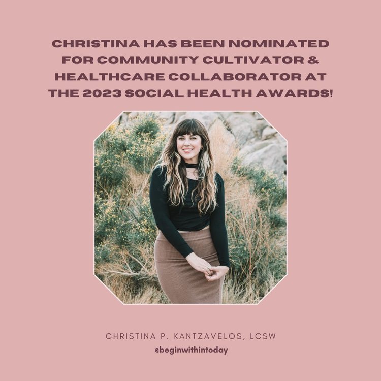 Christina has been nominated for community cultivator & healthcare collaborator at the 2023 social health awards! 
