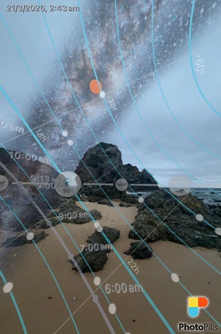 PhotoPills Milky Way alignment planning — Sapphire Coast astrophotography workshop