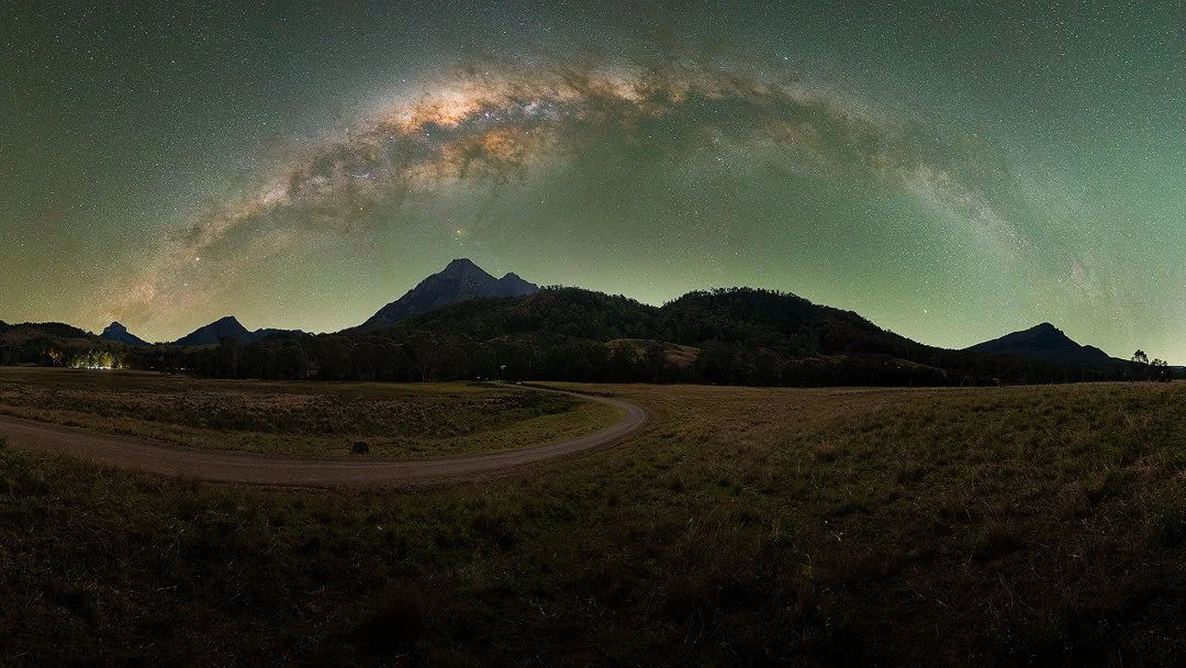 Milky Way panorama over Mount Barney, Gold Coast Hinterland photography