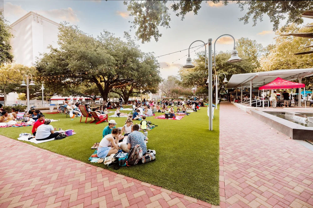 An outdoor gathering at Market Square Park