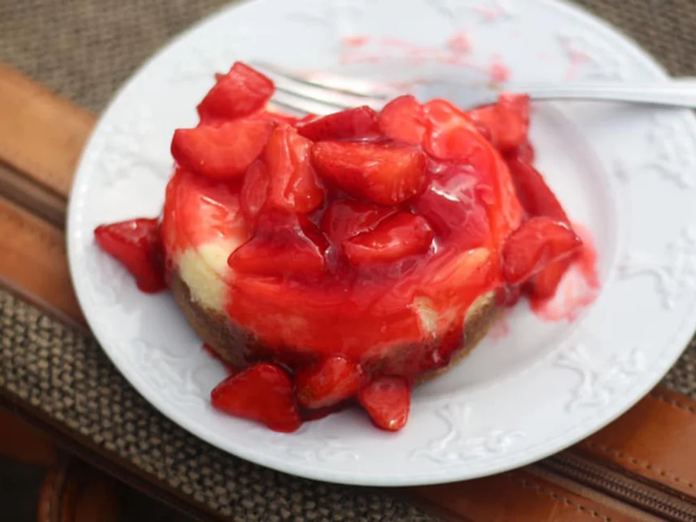 Strawberry-topped dessert at Day 6 Coffee Co.