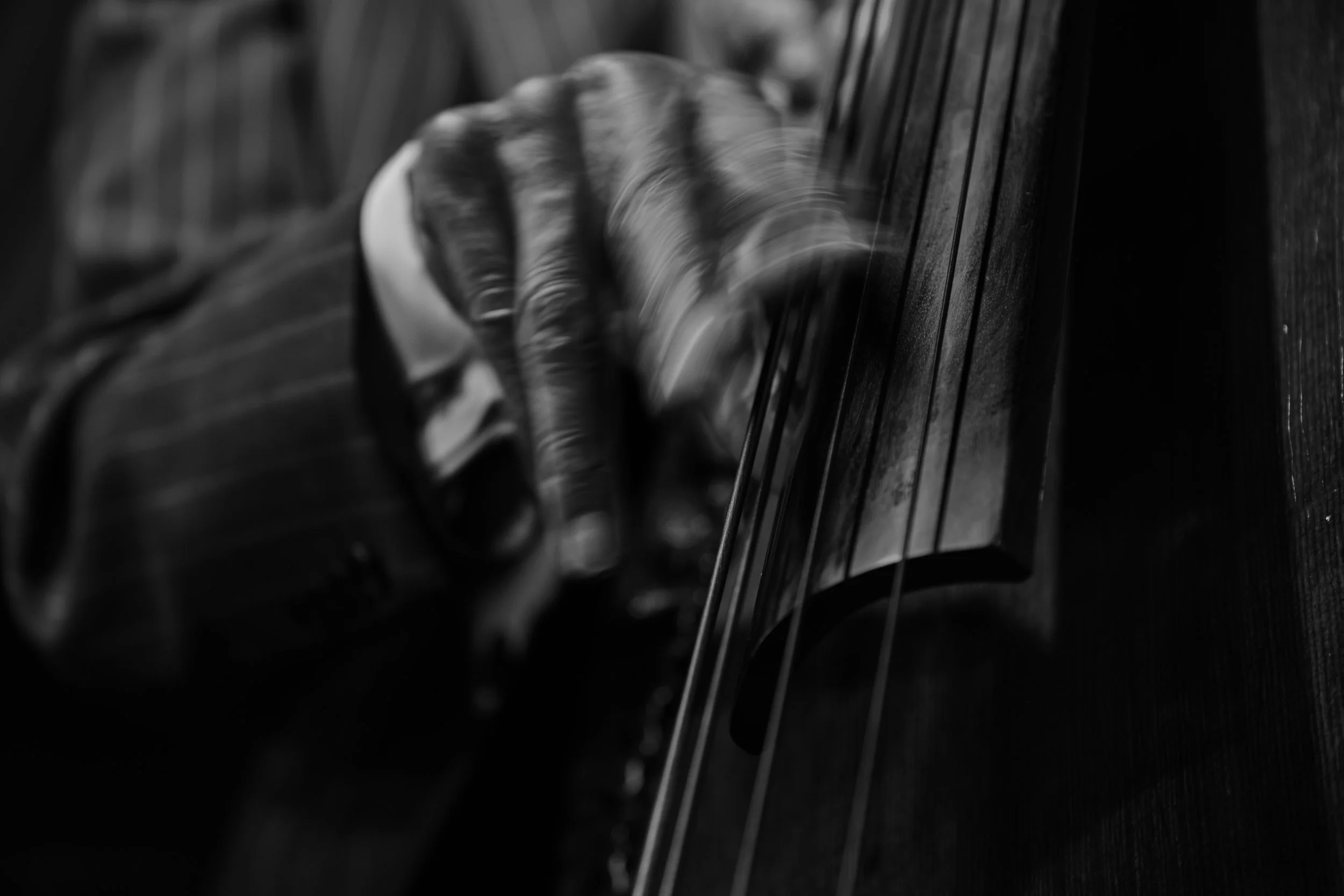 Ron Carter's hand in motion