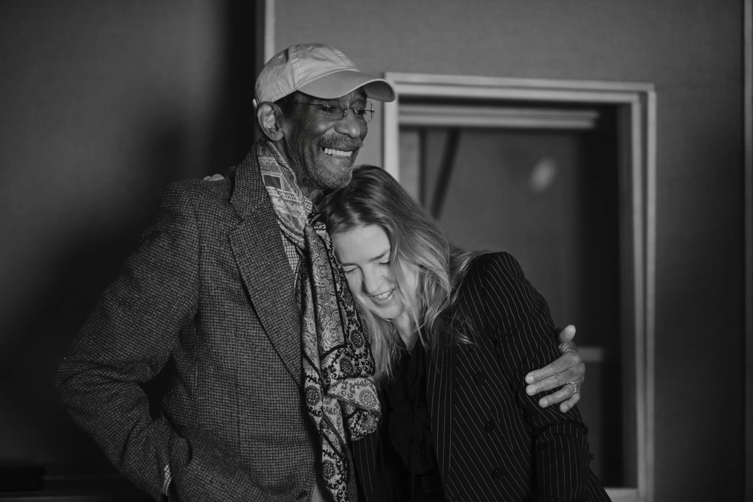 Ron Carter and Diana Krall in the studio
