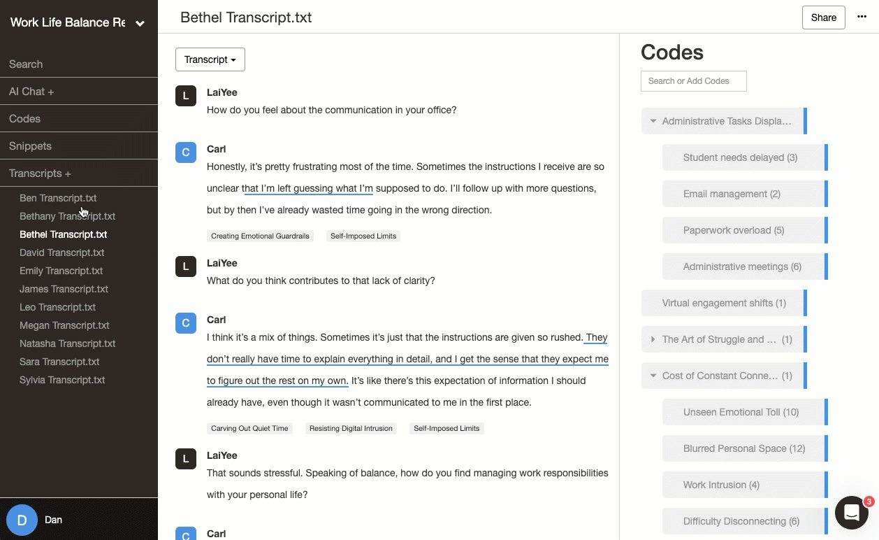 Reflexive Memo Example