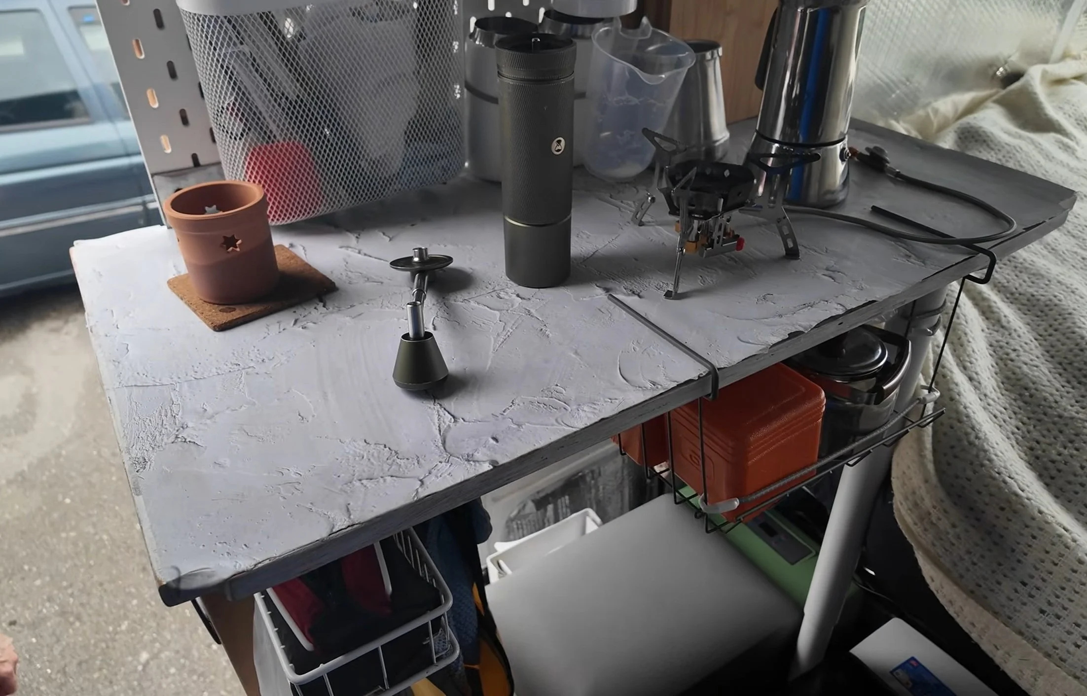 The kitchen and coffee station