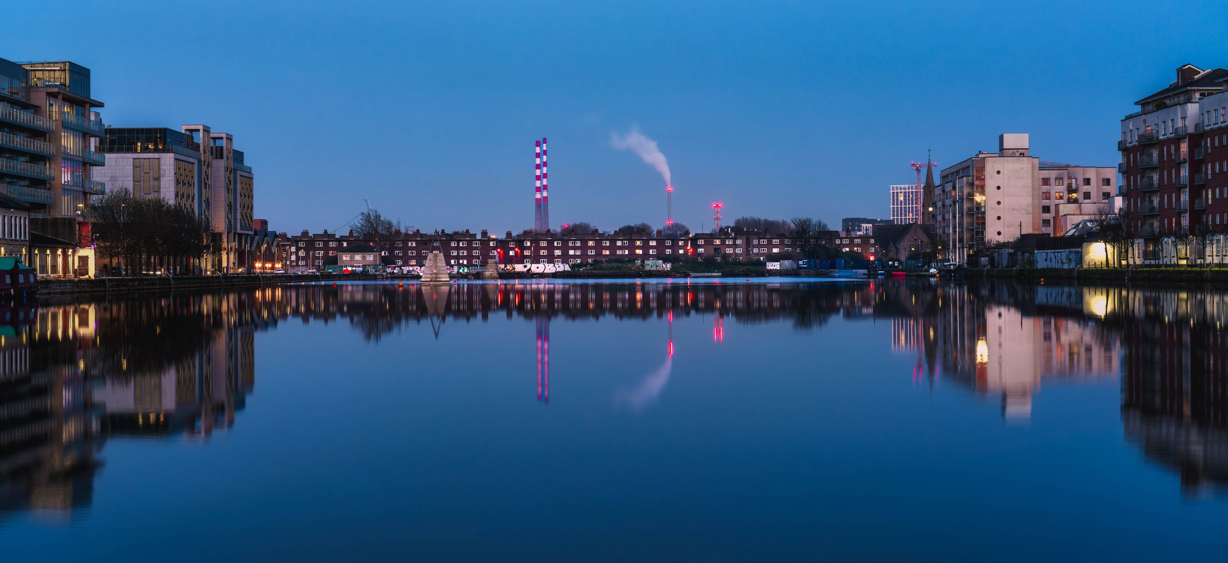 Dublin reflection at blue hour